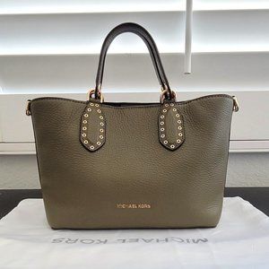 Michael Kors Brooklyn Small Olive Leather Satchel